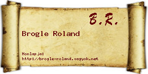 Brogle Roland névjegykártya
